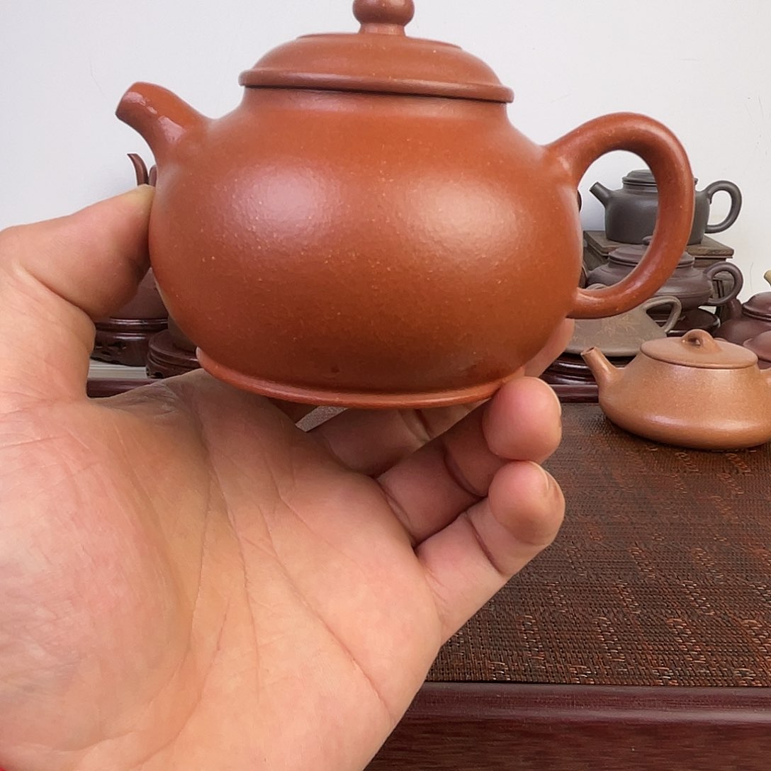 紫砂茶壶完美红降坡宝儿壶
