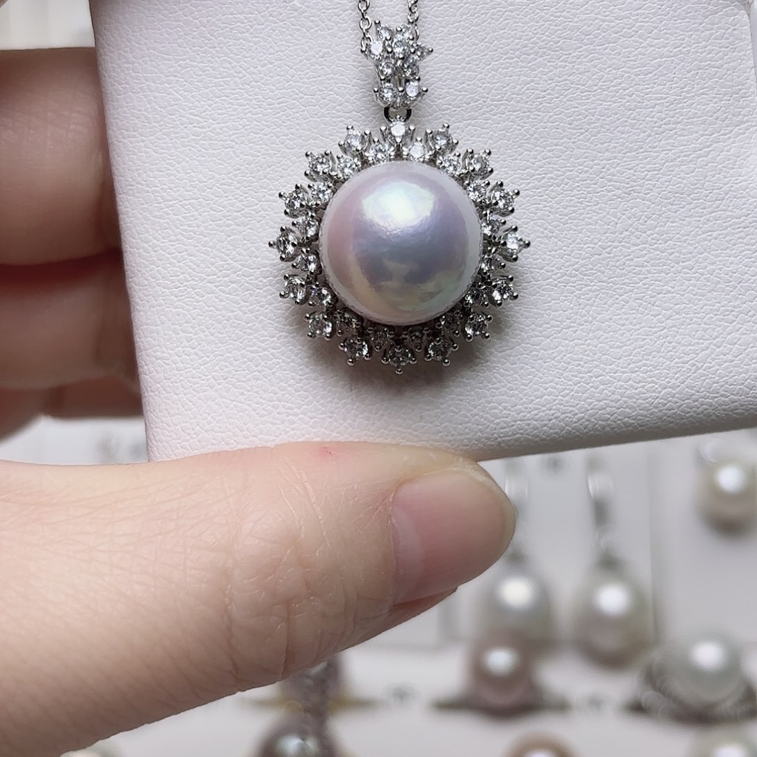 银S925镶嵌淡水珍珠颈饰