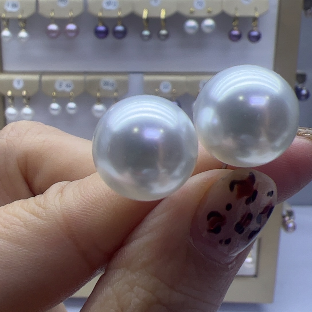 淡水珍珠耳饰银S925镶嵌