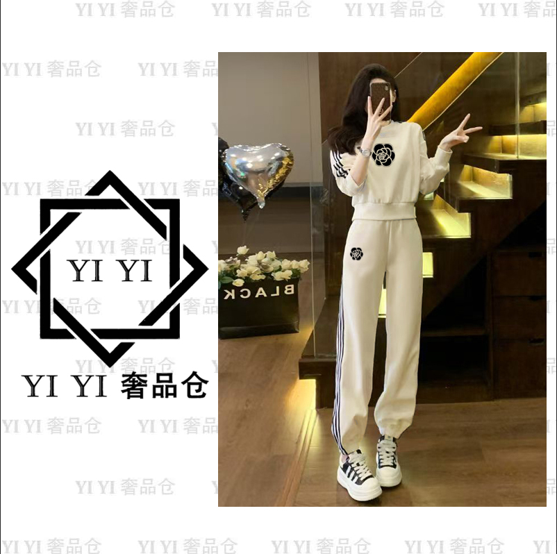  【YI YI/周一一奢品】2件套春秋季女插肩款圆领套装轻奢套装女511