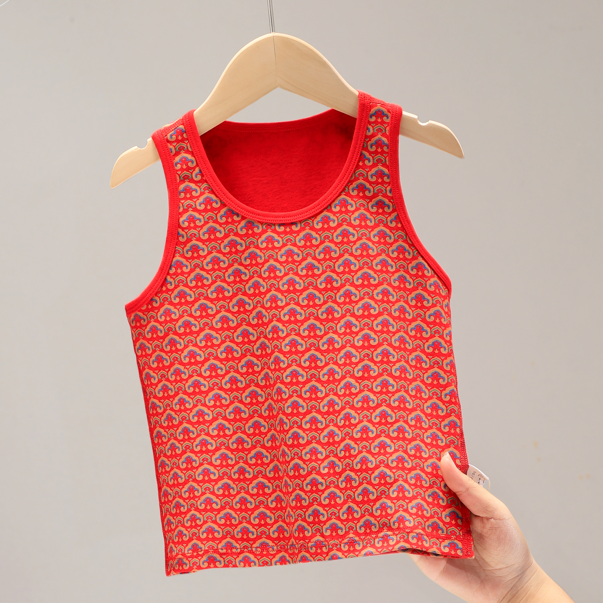 儿童红色背心男童女童秋冬内衣宝宝本命年圣诞节礼物新年装 2339