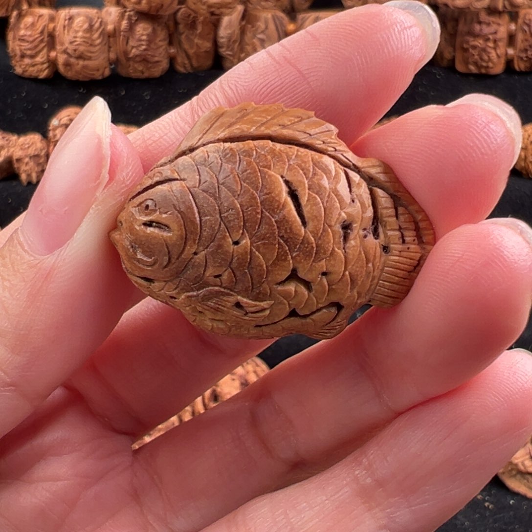 吊坠桃核‼️【福利款】桃核雕刻鱼单籽