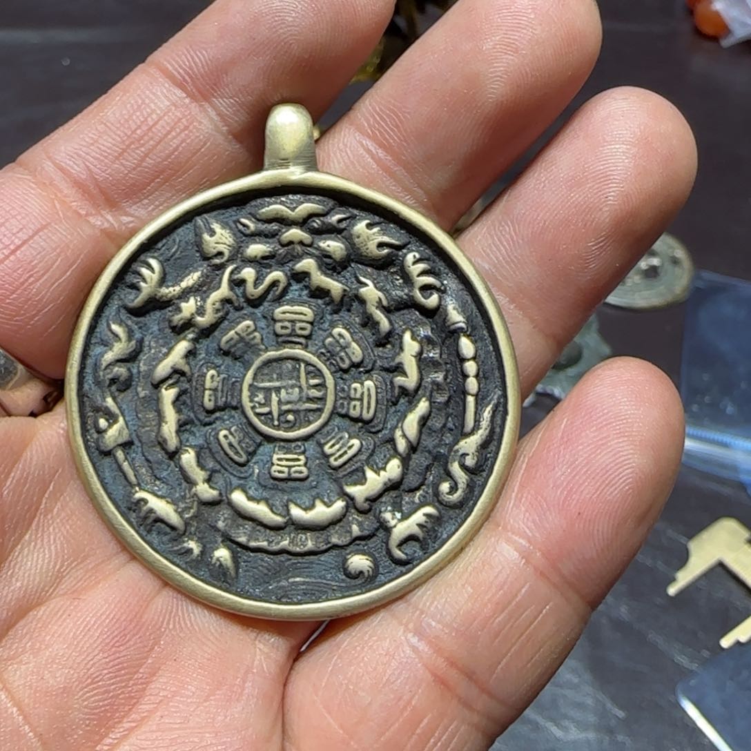 精品立马铜九宫牌十四个咒点