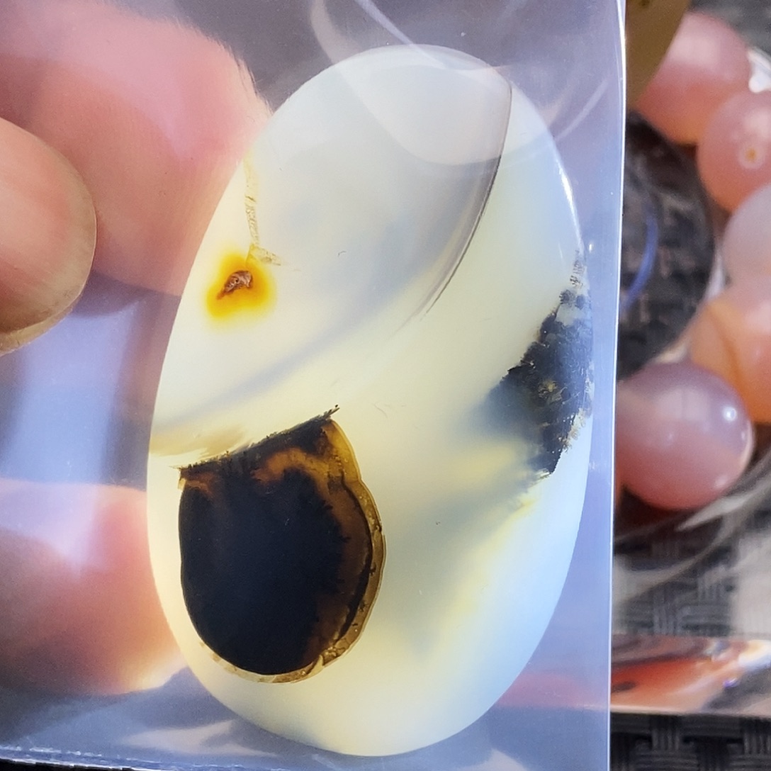 橘***子玛瑙/玉髓未镶嵌吊坠(不含链)微瑕