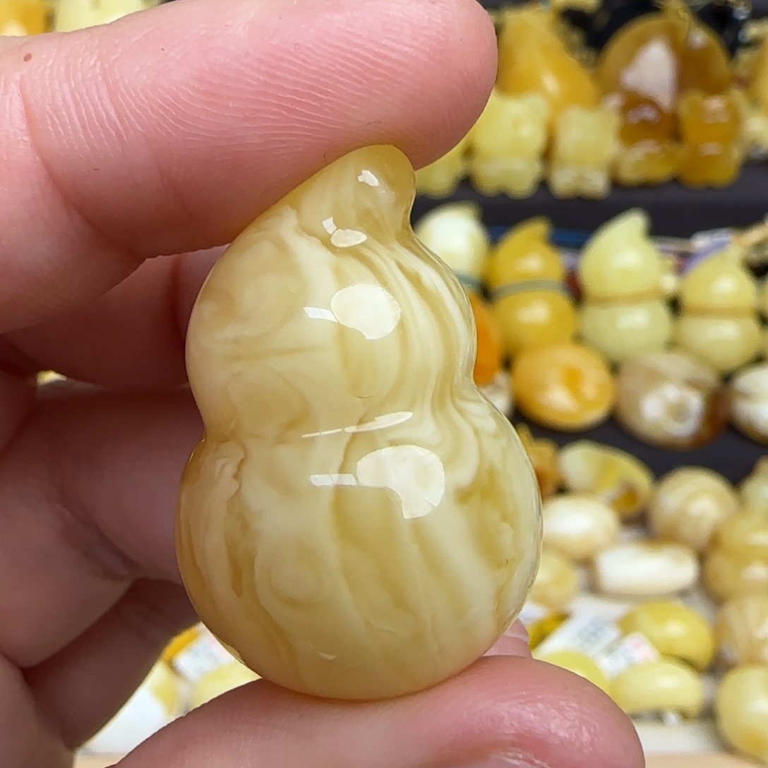 蜜蜡吊坠(不含链)未镶嵌天然俄料蜜蜡葫芦吊坠