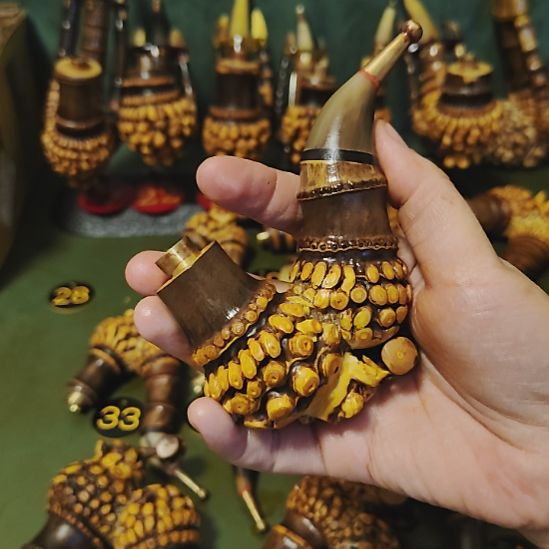 依***仔贵州特色竹根烟斗工艺品手把件