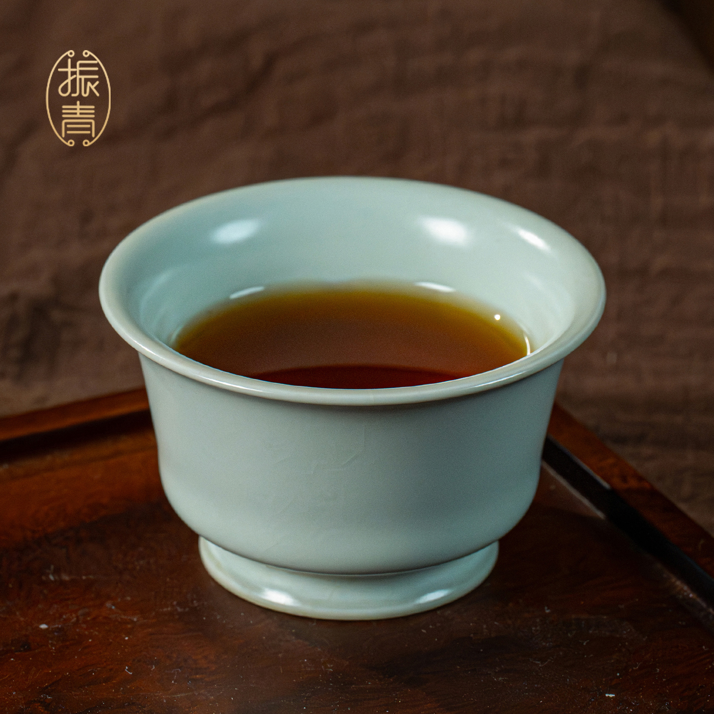 小马蹄杯50mL 薄胎汝窑品茗杯功夫茶杯景德镇青瓷手工主人杯单杯