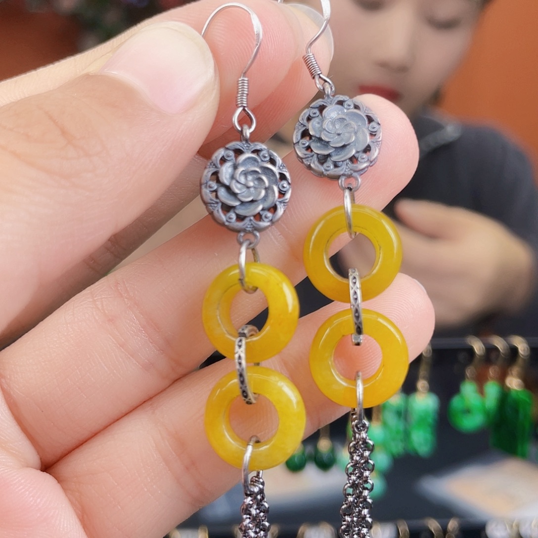 翡翠未镶嵌耳饰饰品