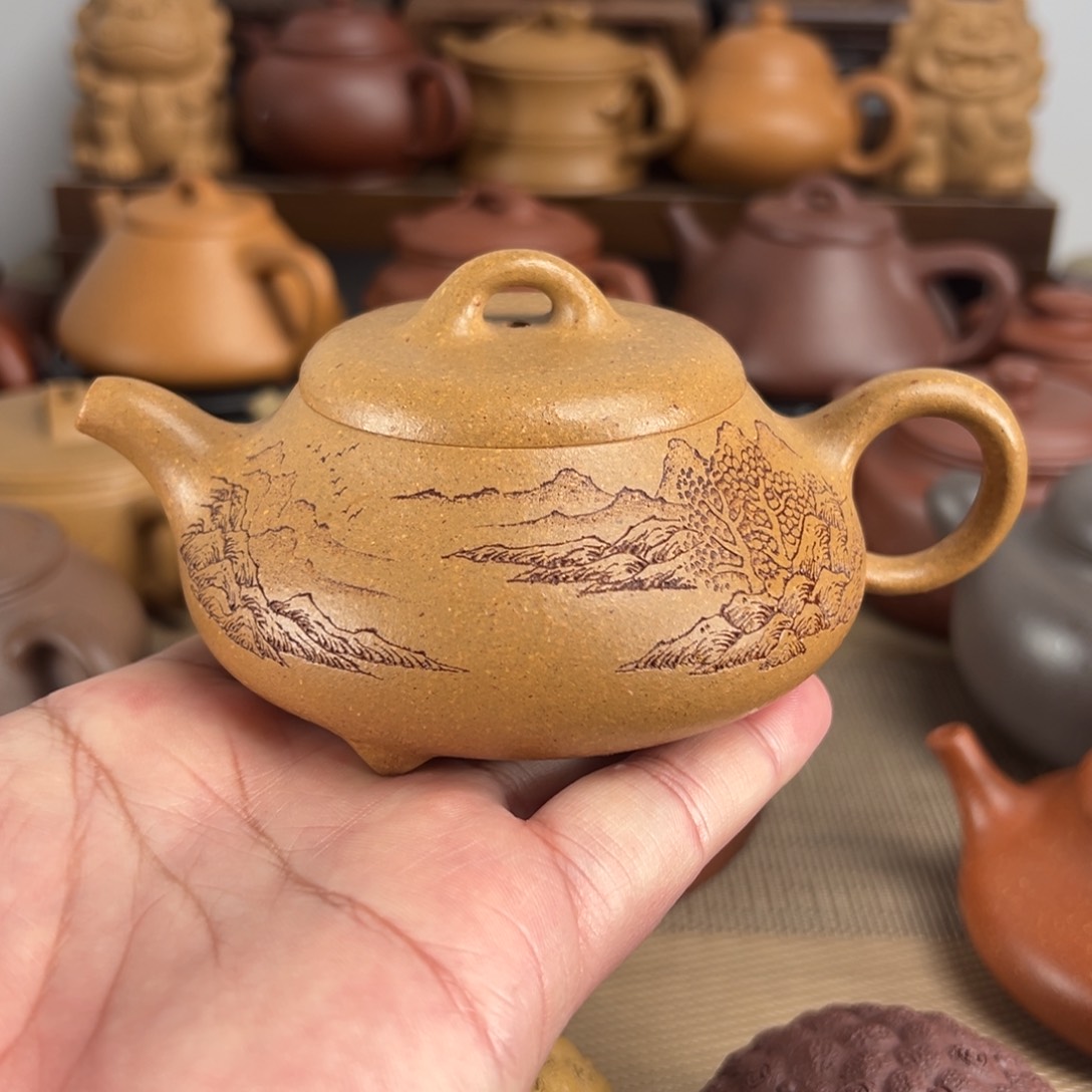 紫砂茶壶段泥石瓢