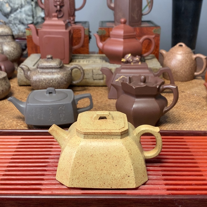 茶壶紫砂玉皇段四方抽角