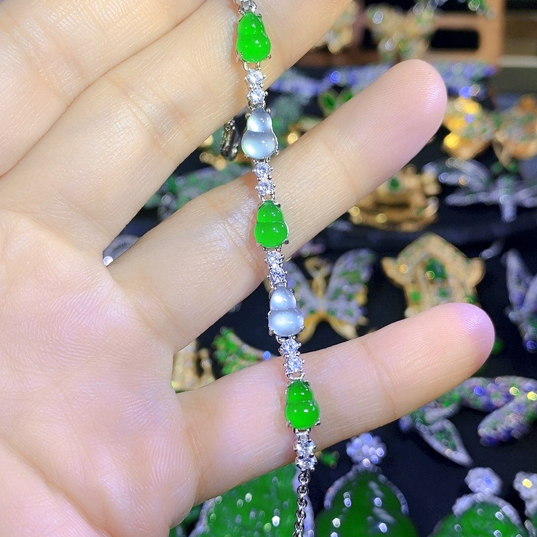 吊坠(不含链)银S925镶嵌翡翠