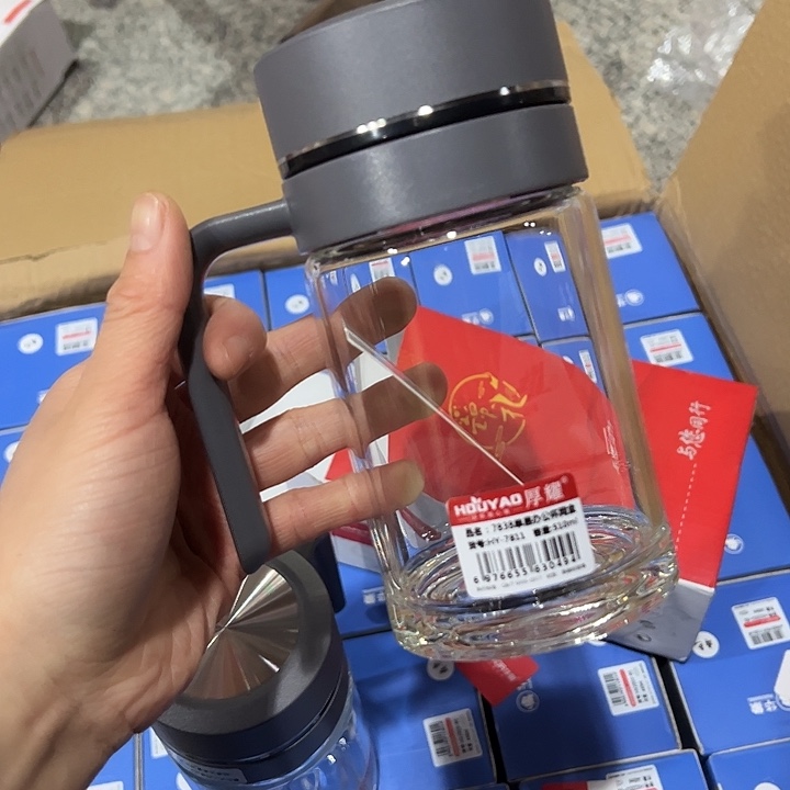 厚耀单层烫手玻璃杯510微瑕端杯灰色