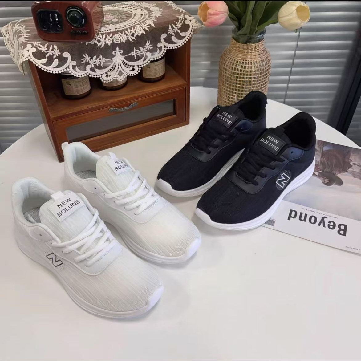 女款冰丝网夏新款舒适透气百搭运动跑鞋鞋