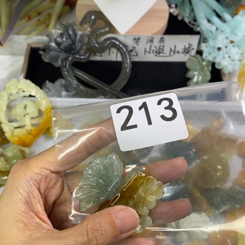 【闪购商品】岫玉发饰未镶嵌芝**开