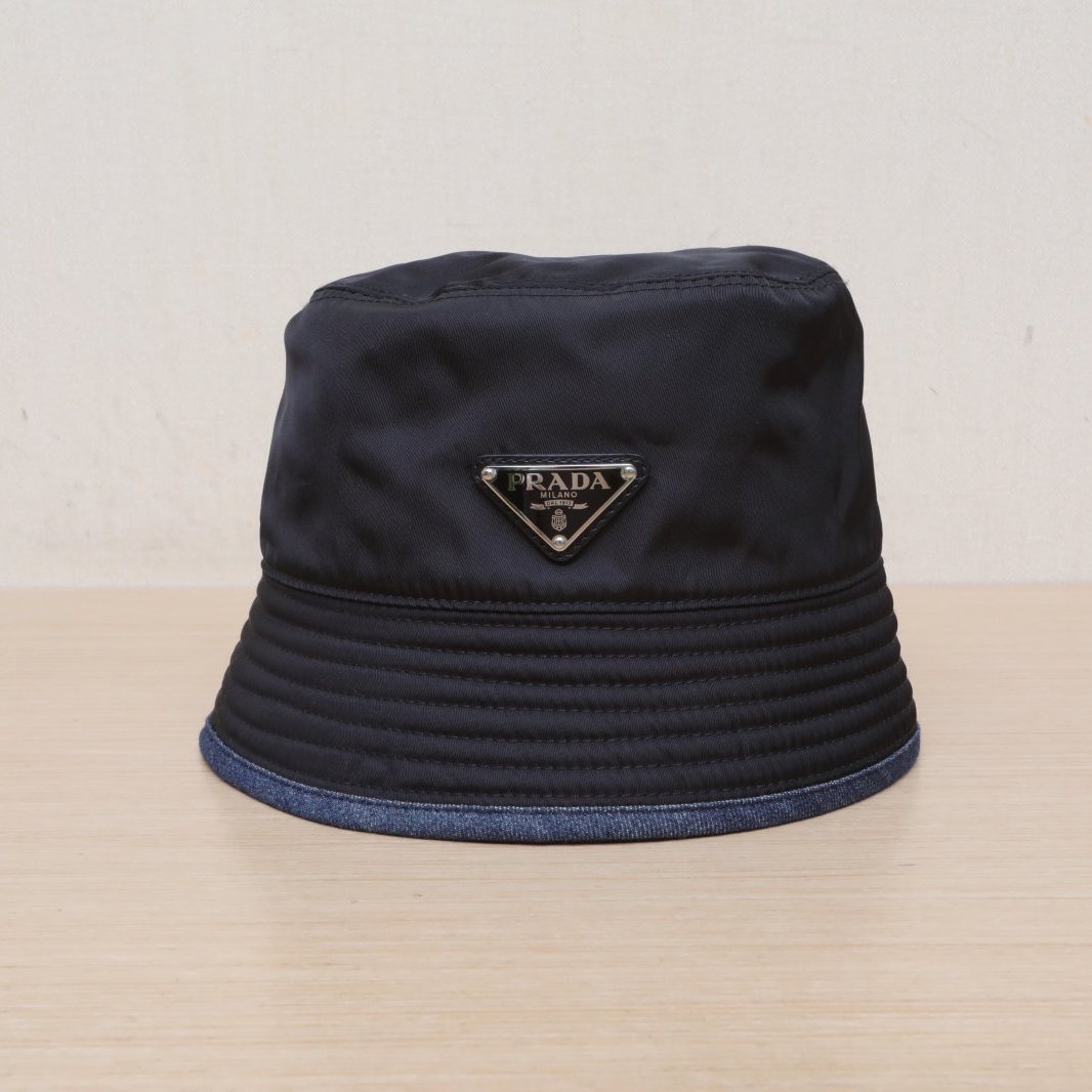 99新 Prada/普拉达 汤/P235093587/ 黑色 渔夫帽 双面 S