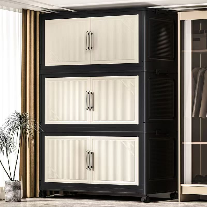 加厚式折叠收纳柜家用简易收纳箱储物箱柜家居塑料置物柜眼霜韩伦