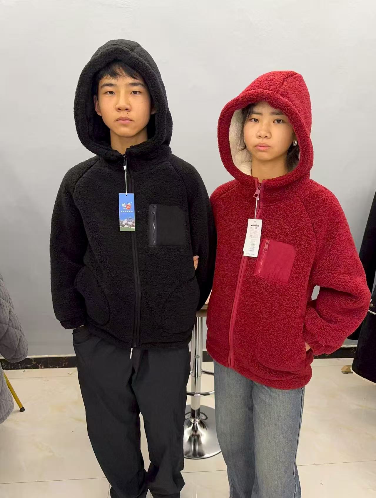 80儿童小暖炉连帽睡衣冬款三层加厚夹棉可外穿家居服休闲上衣