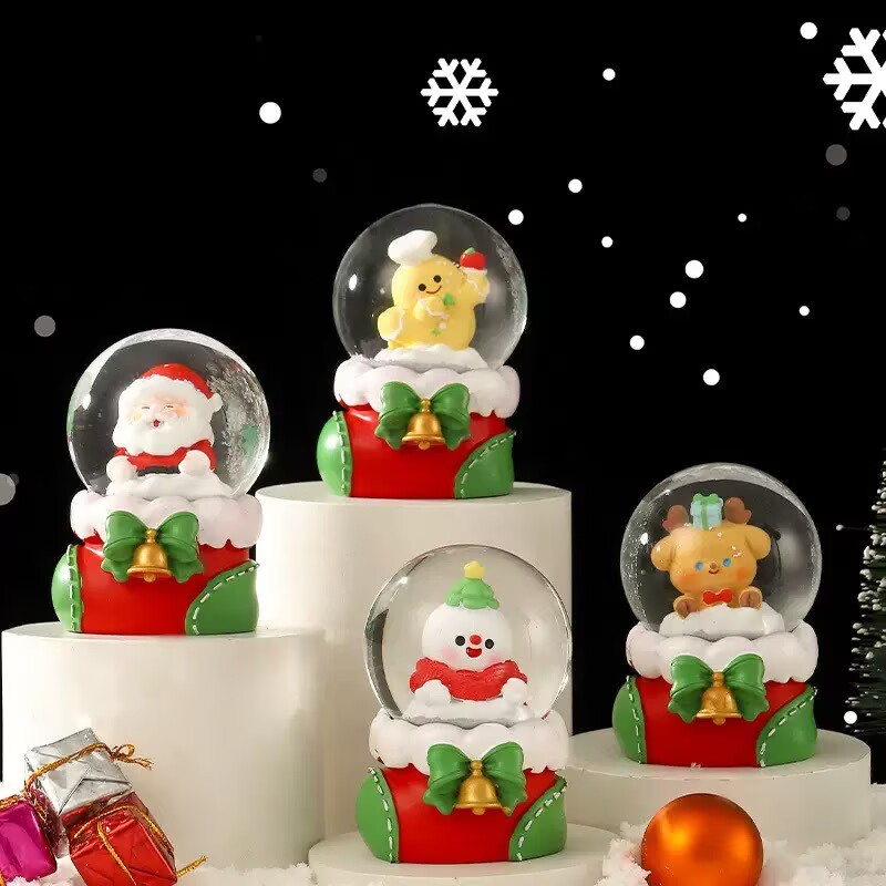 发光玻璃水晶球65#卡通圣诞造型创意儿童礼品节日装饰摆件