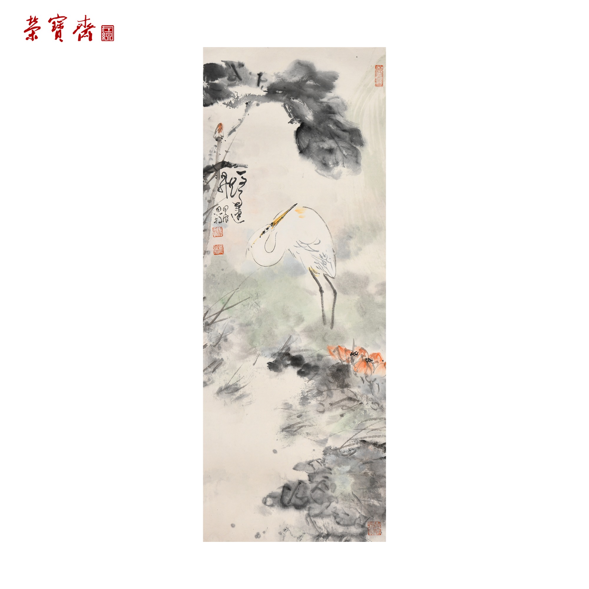 -6（g94889）《一路连升》书画 纸本已托 95*35.5cm