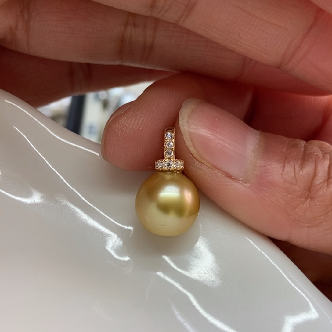 海水珍珠吊坠(不含链)银S925镶嵌