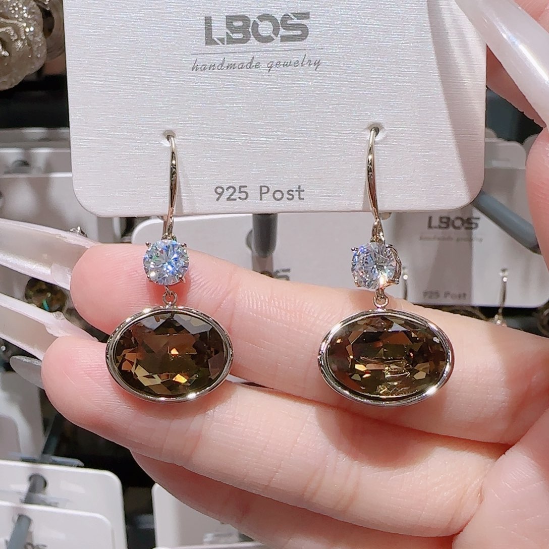 铜合金锆石925银耳环