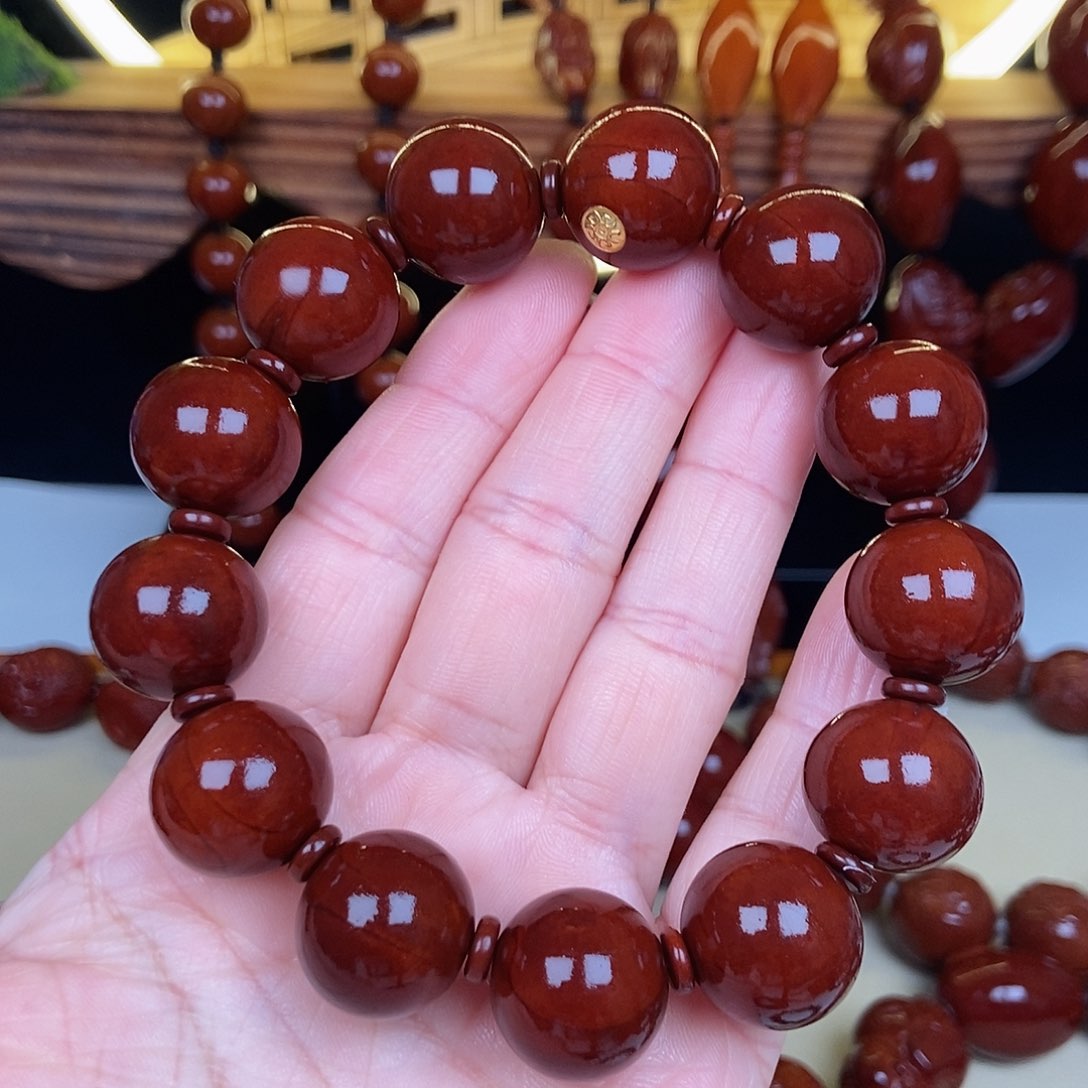 橄榄核吊坠正圆光珠