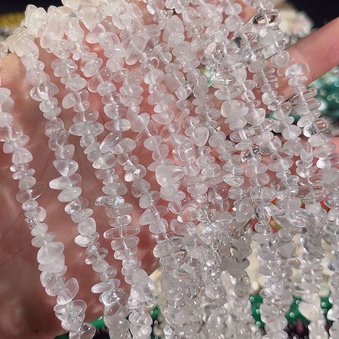 玛瑙/玉髓未镶嵌珠宝半成品白水晶碎碎85cm