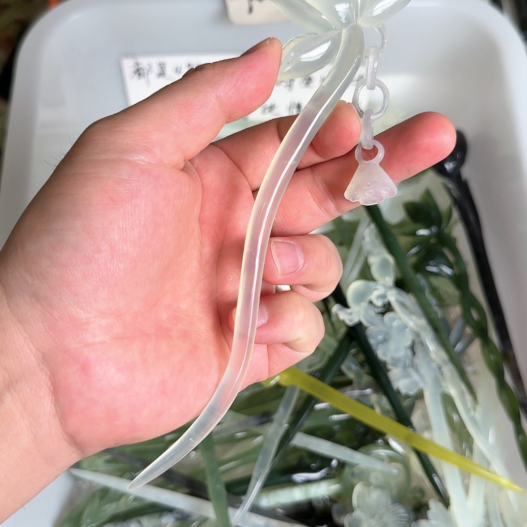 岫玉发饰未镶嵌岫玉发簪就是好看