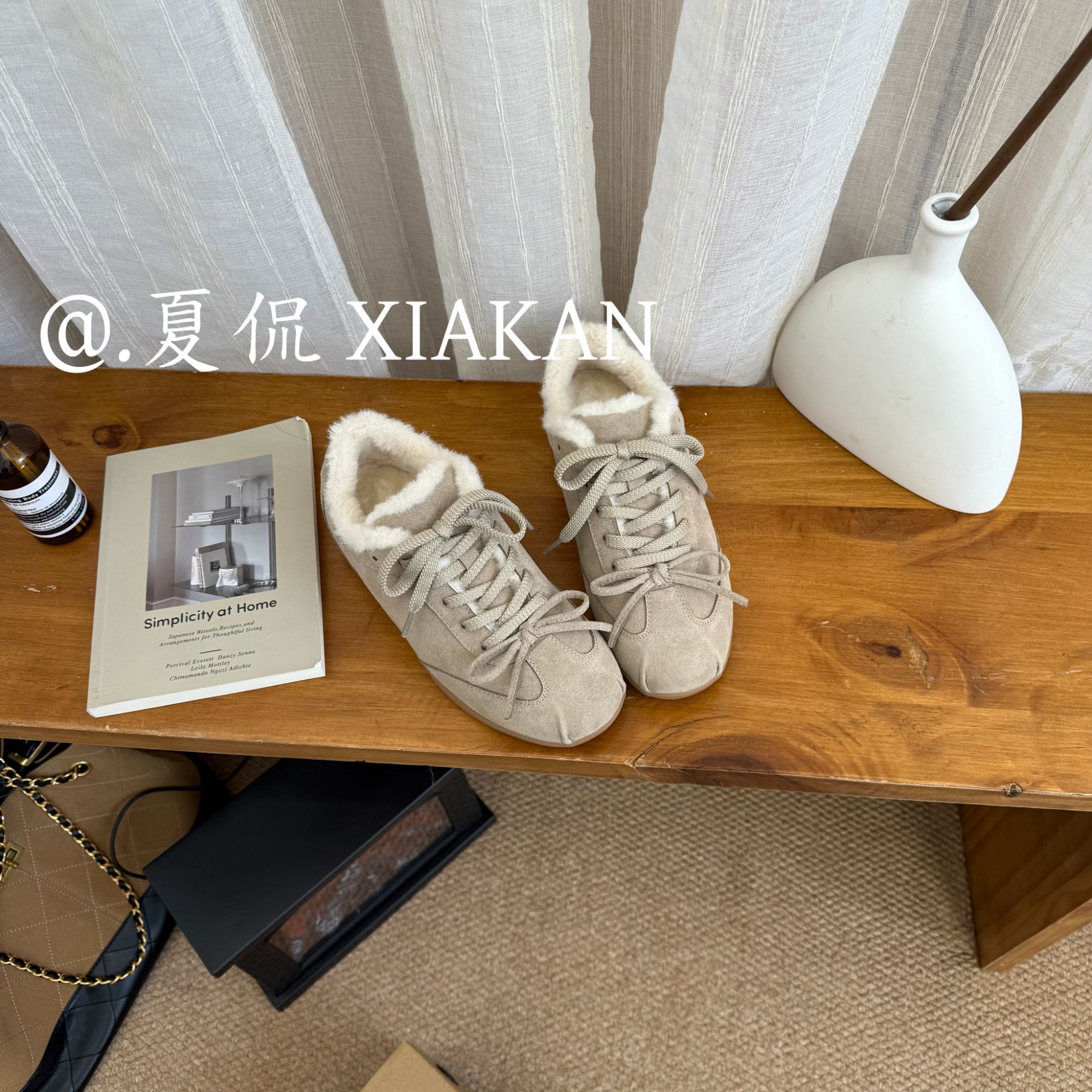 夏侃XIAKAN冬季厚款加绒保暖女内增高德训鞋时尚潮流OOTD-8123