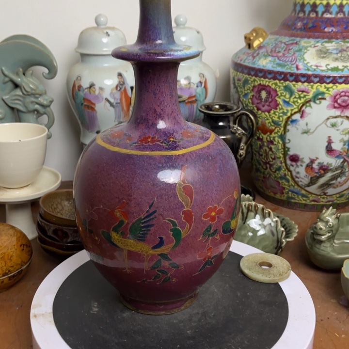 紫砂花瓶瓷器瓷器