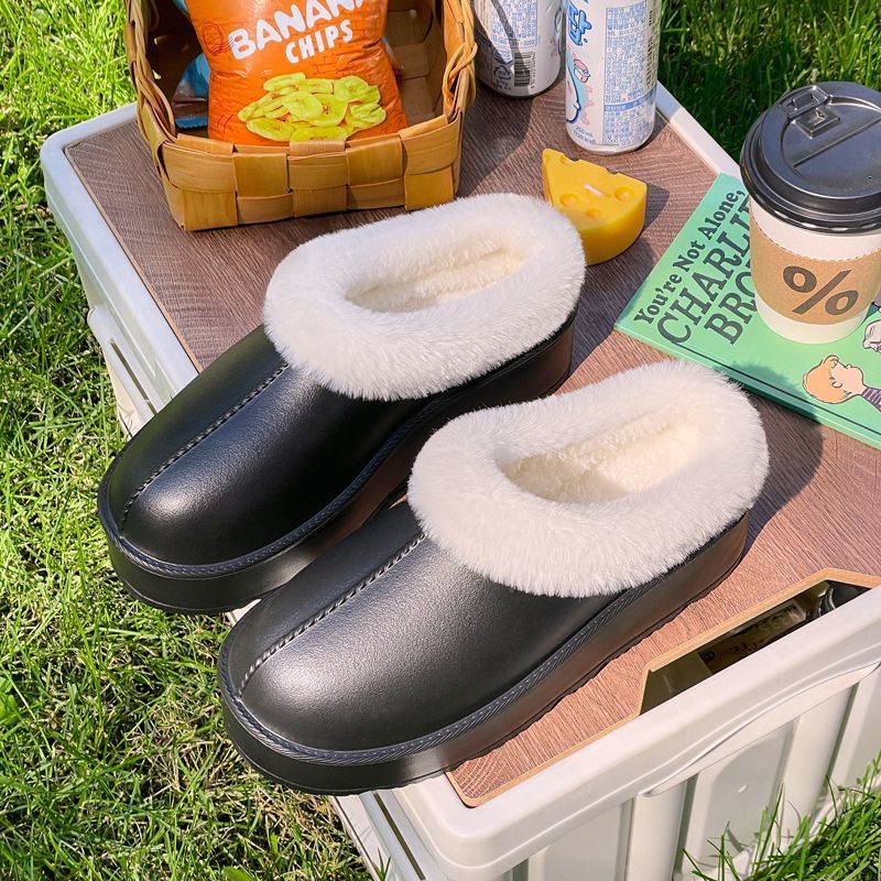 EVA新款森系棉拖鞋女士秋冬季居家外穿防水保暖毛毛绒厚底踩屎感