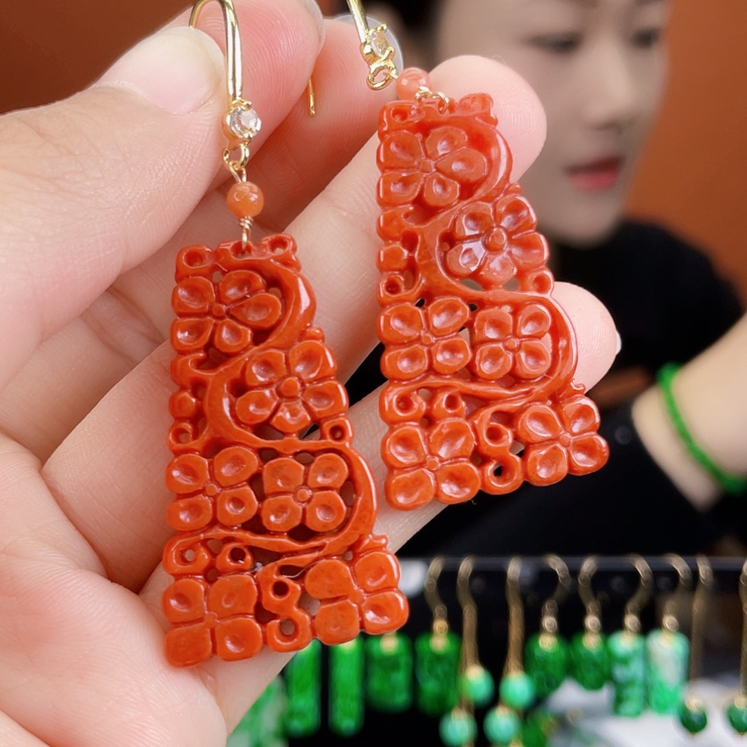 翡翠未镶嵌耳饰饰品