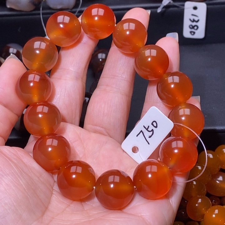 玛瑙/玉髓手链未镶嵌金***麟