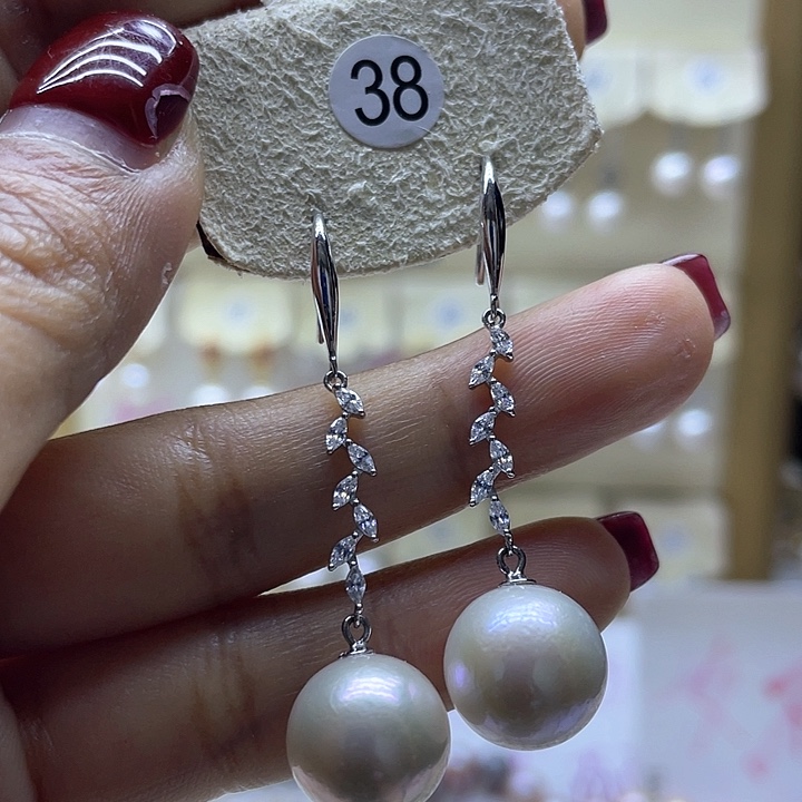 淡水珍珠耳饰银S925镶嵌