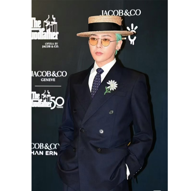 GDSLP海军蓝全羊毛双排宝剑领修身气场强大高级感男装西装西服