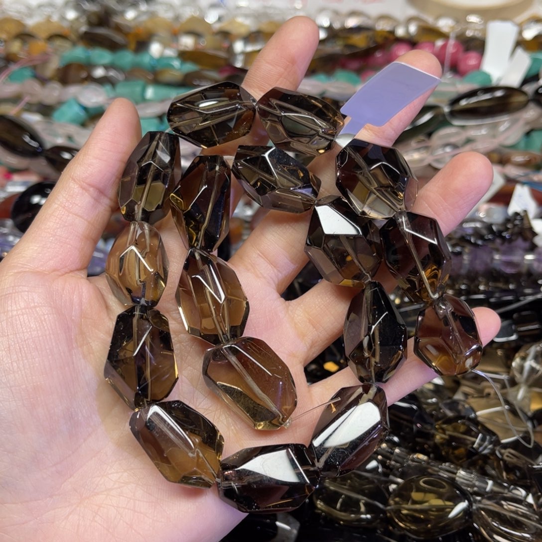 瀛***品玛瑙/玉髓散珠茶晶