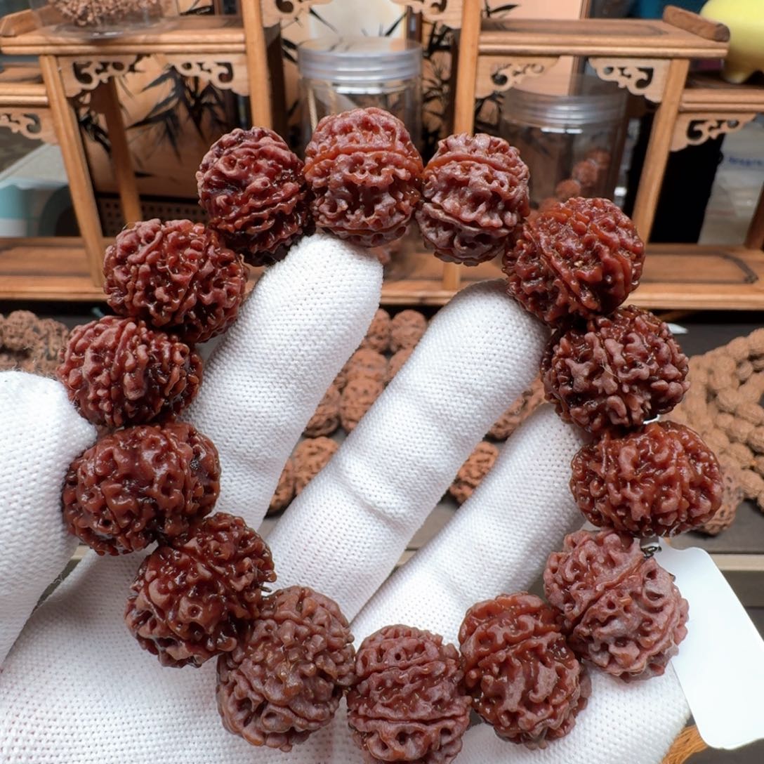 金刚菩提手串21原生态七瓣体验串一条（歪）