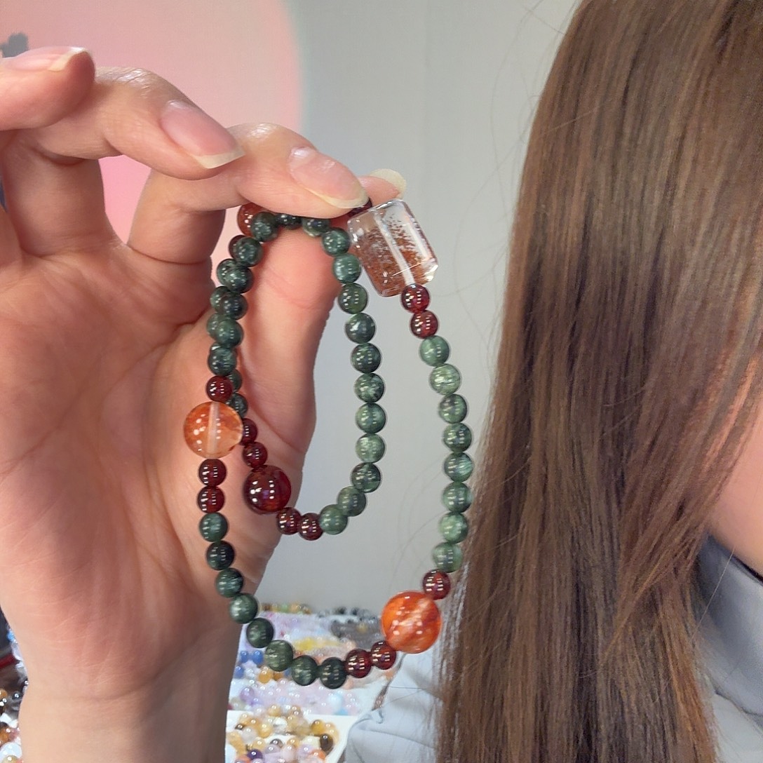 银S925镶嵌烟晶手链