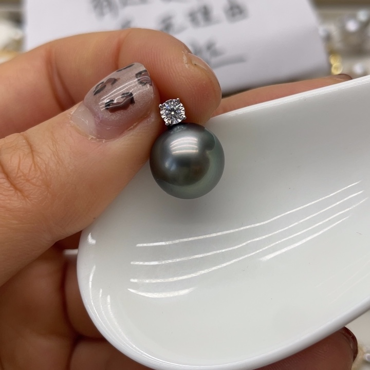 海水珍珠吊坠(不含链)18K金镶嵌