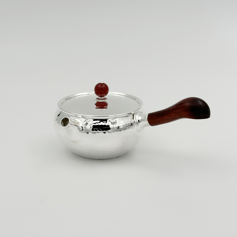 手工锤纹祥云侧把泡茶壶