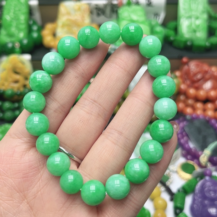 翡翠未镶嵌手链手串8