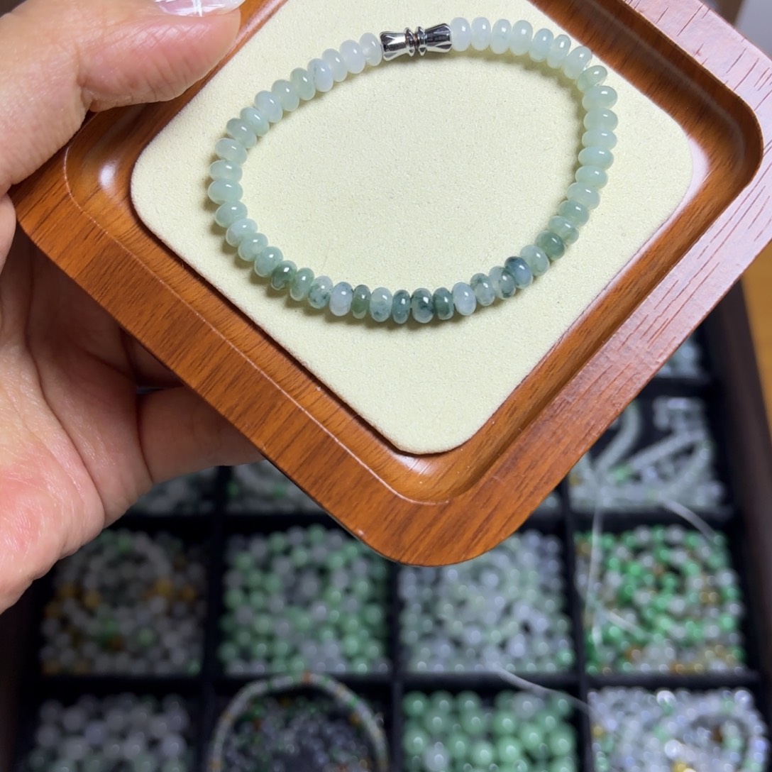 翡翠散珠鼓珠飘花珠串