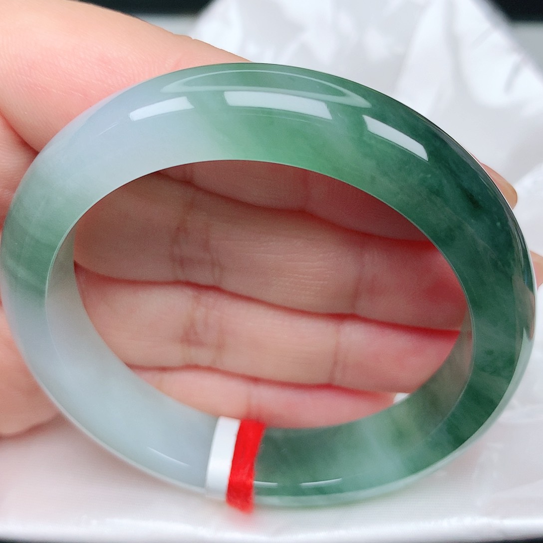 未镶嵌手镯翡翠27冰胶绿光森林