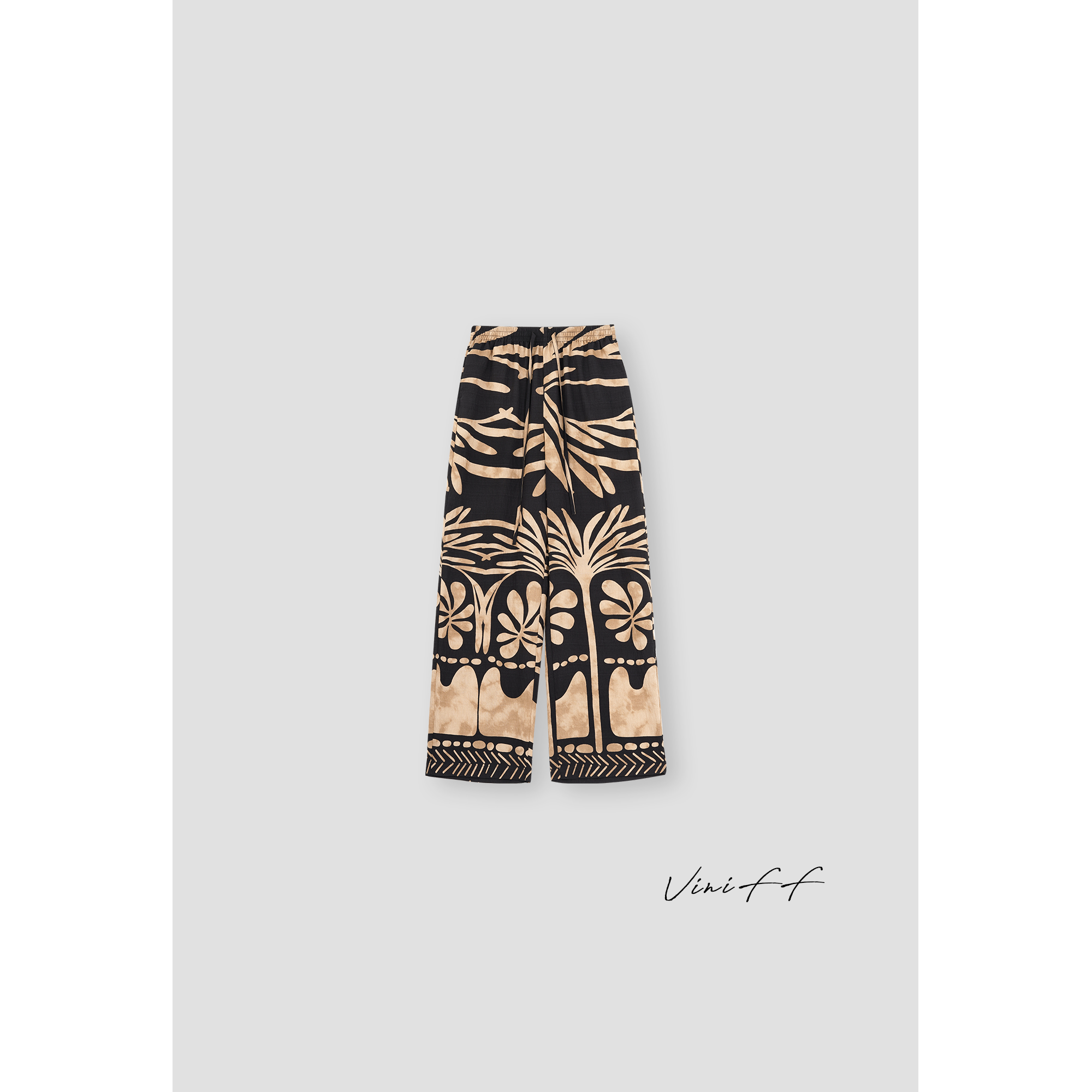 ViniFF薇妮｜2025S/S早春新款「希腊神话」直筒印花休闲裤WZ5XK001