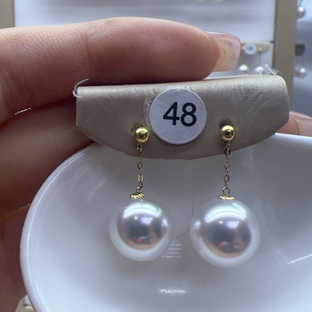 淡水珍珠耳饰18K金镶嵌