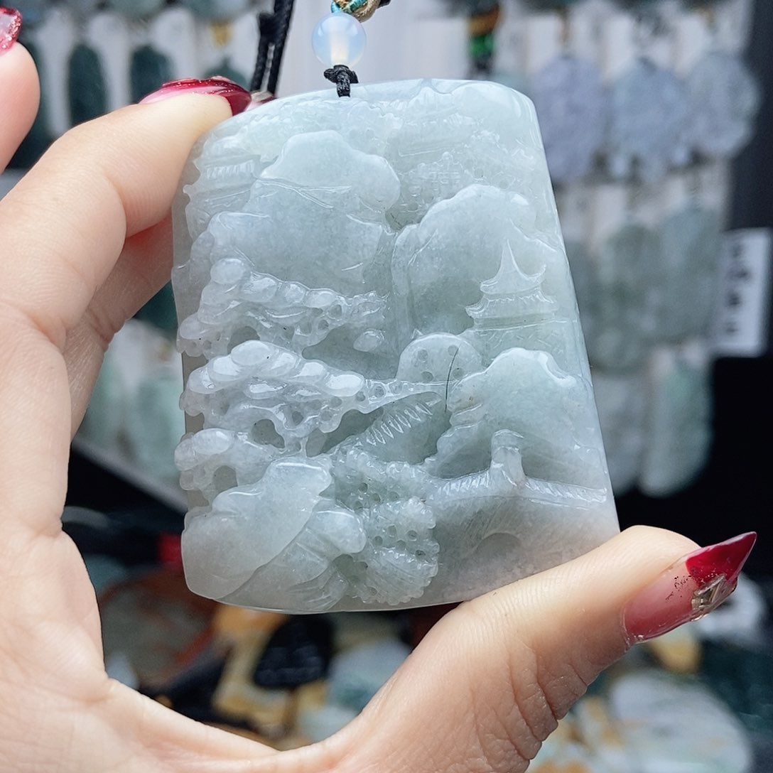 翡翠颈饰14K金镶嵌翡翠