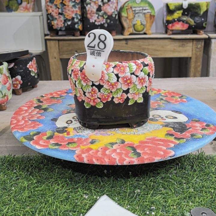红泥花盆景德镇陶瓷