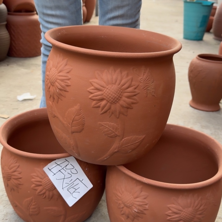 紫砂花盆口30高26宜兴紫砂底部瑕疵