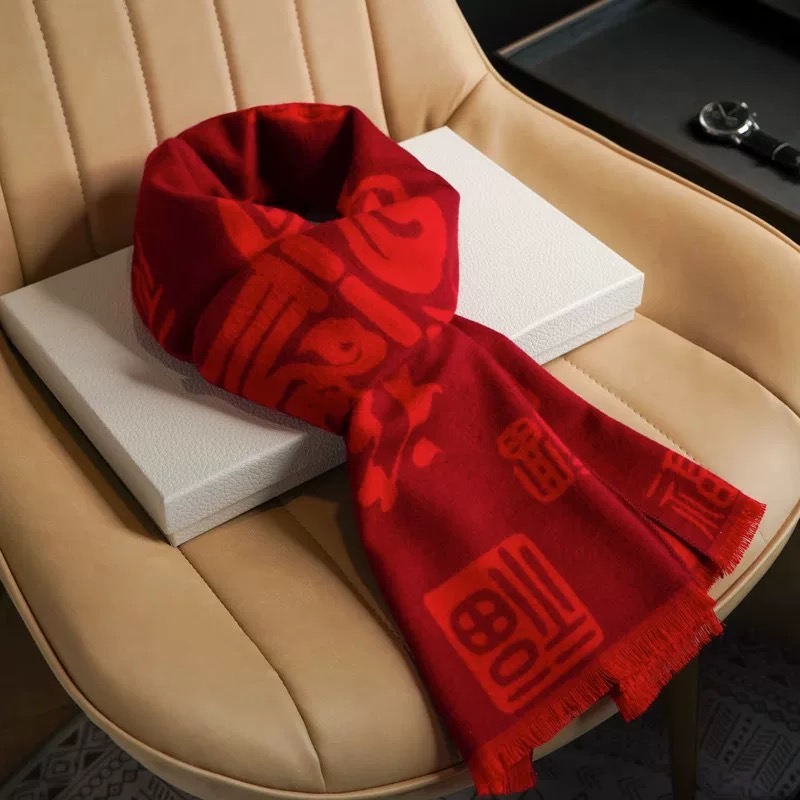 『达人优选』洪福齐聚 冬季百搭保暖围巾时尚女士披肩加厚长款围脖