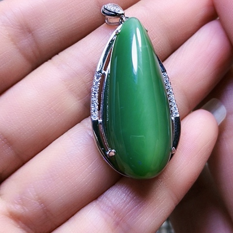 和田玉银S925镶嵌戒指